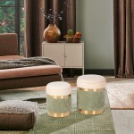 Pouf de Metal e Tecido 092 Verde