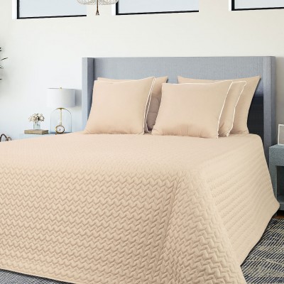 Melis Geometric Double Bed Bedspread Beige