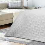Colcha Cama de Casal Melis Geomtrico Cinza