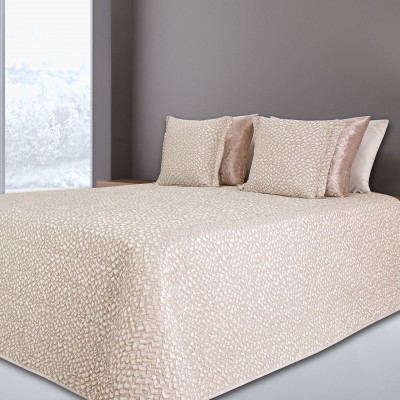 Mystic Geometric Double Bed Bedspread Beige