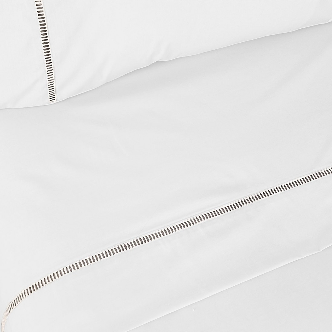 Jogo de Lenis Cama de Casal Escada 100% Algodo 4 Peas Branco