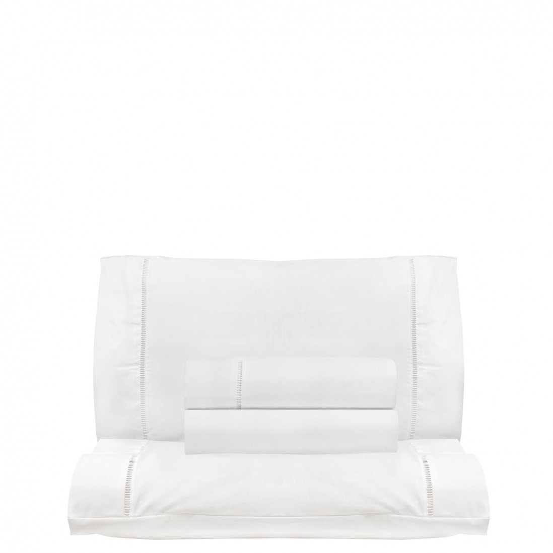 Jogo de Lenis Cama de Casal Escada 100% Algodo 4 Peas Branco
