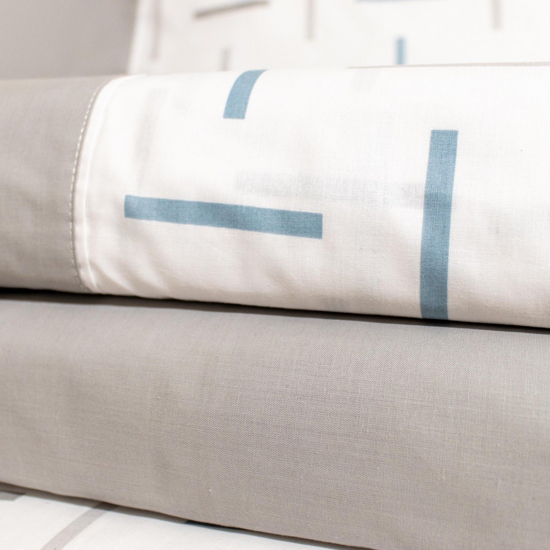 Yola 100% Cotton 4-Piece Double Bed Set Gray
