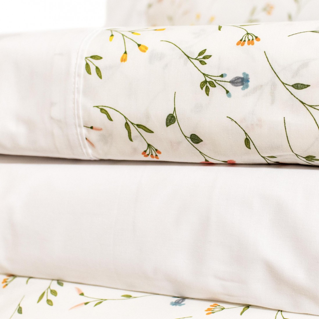 Yola 100% Cotton 4-Piece Double Bed Set White