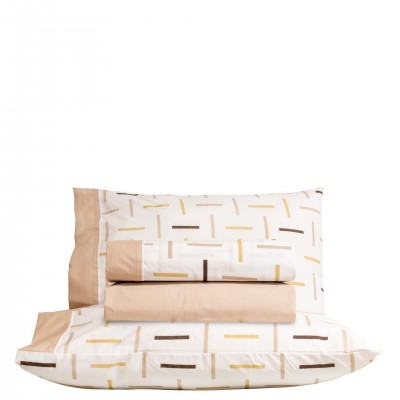 Yola 100% Cotton 4-Piece Double Bed Set Beige
