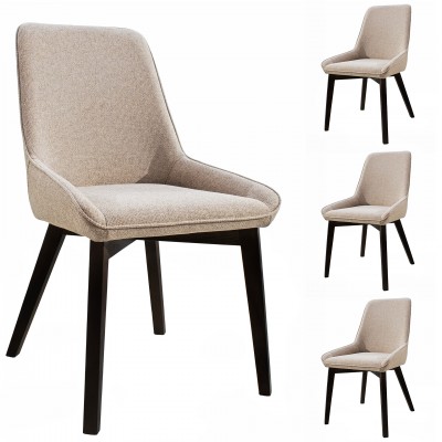 Cream Cambrai Fabric Dining Chair - 4 Pack
