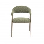 Silla de comedor de tela verde Euron