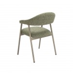 Silla de comedor de tela verde Euron