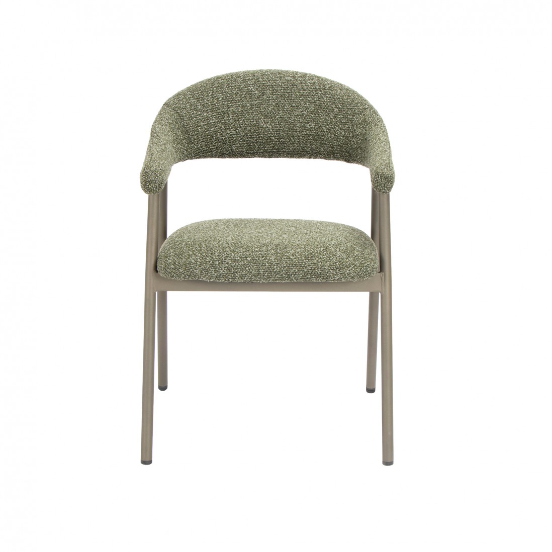 Silla de comedor de tela verde Euron