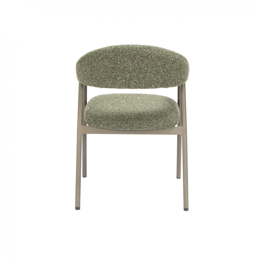 Silla de comedor de tela verde Euron