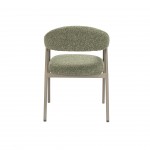 Silla de comedor de tela verde Euron