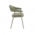 Silla de comedor de tela verde Euron