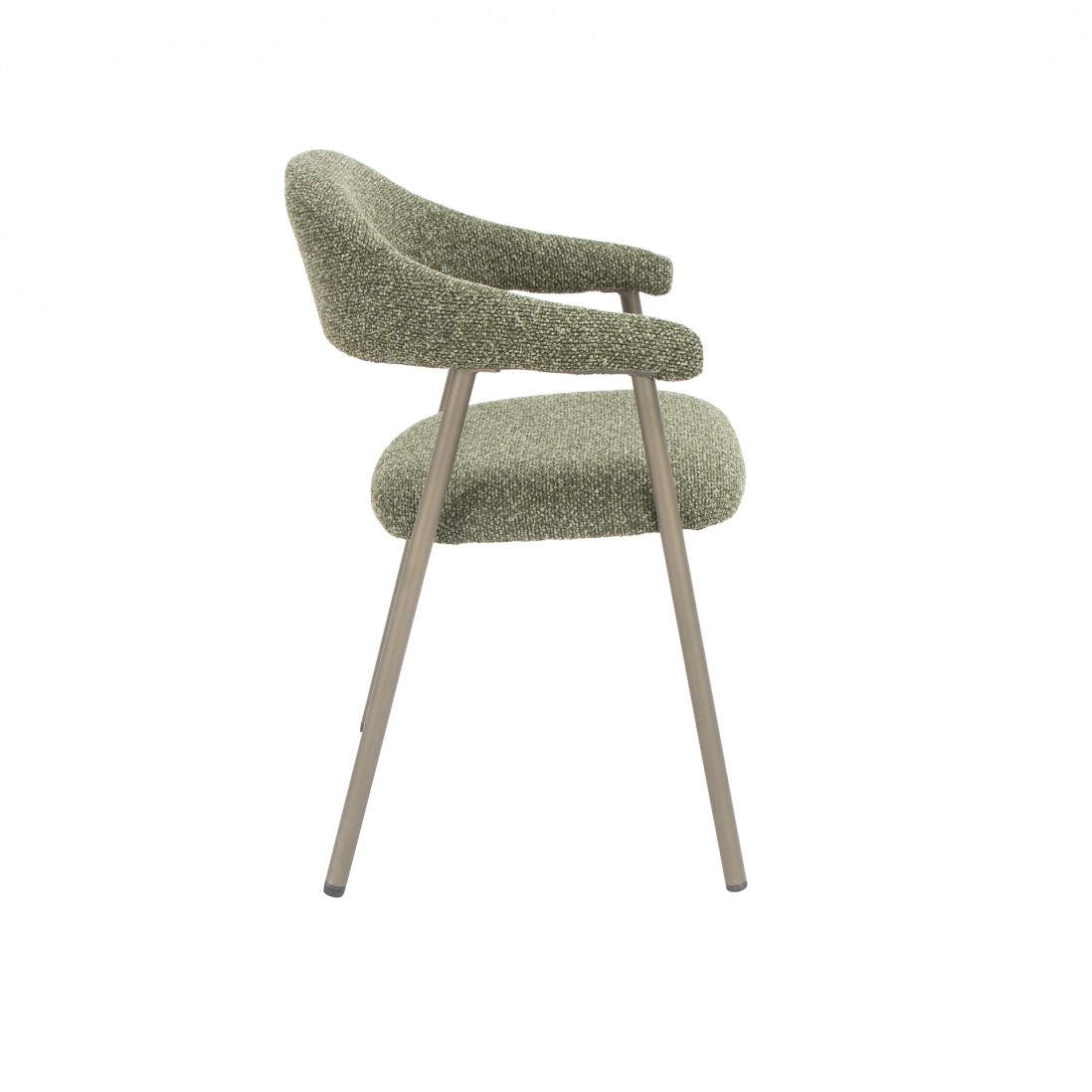 Silla de comedor de tela verde Euron