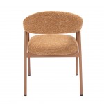 Silla de comedor de tela naranja Euron