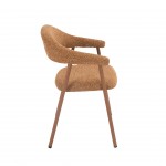 Silla de comedor de tela naranja Euron