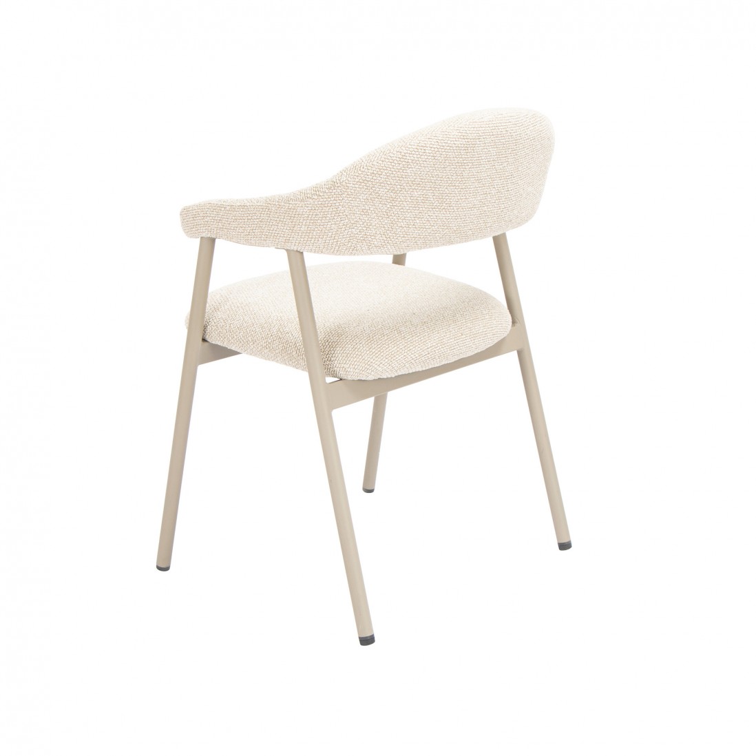 Silla de comedor Euron de tela color crema