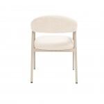 Silla de comedor Euron de tela color crema