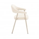 Silla de comedor Euron de tela color crema