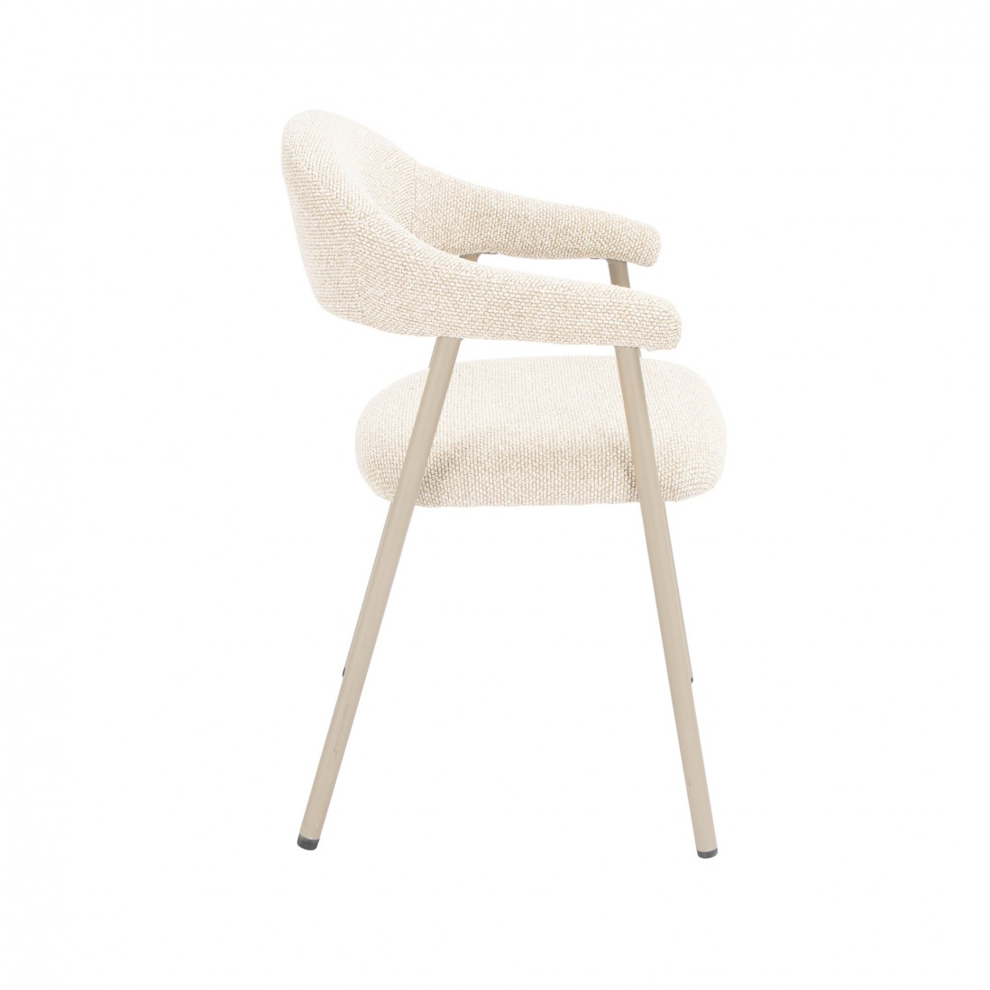 Silla de comedor Euron de tela color crema