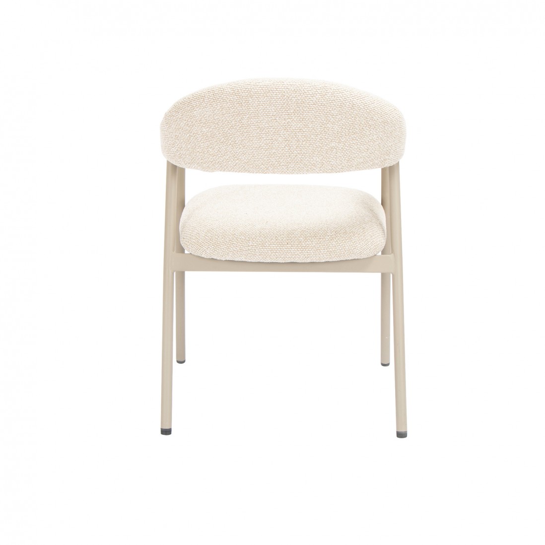 Silla de comedor Euron de tela color crema
