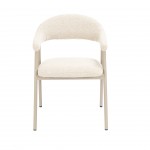 Silla de comedor Euron de tela color crema