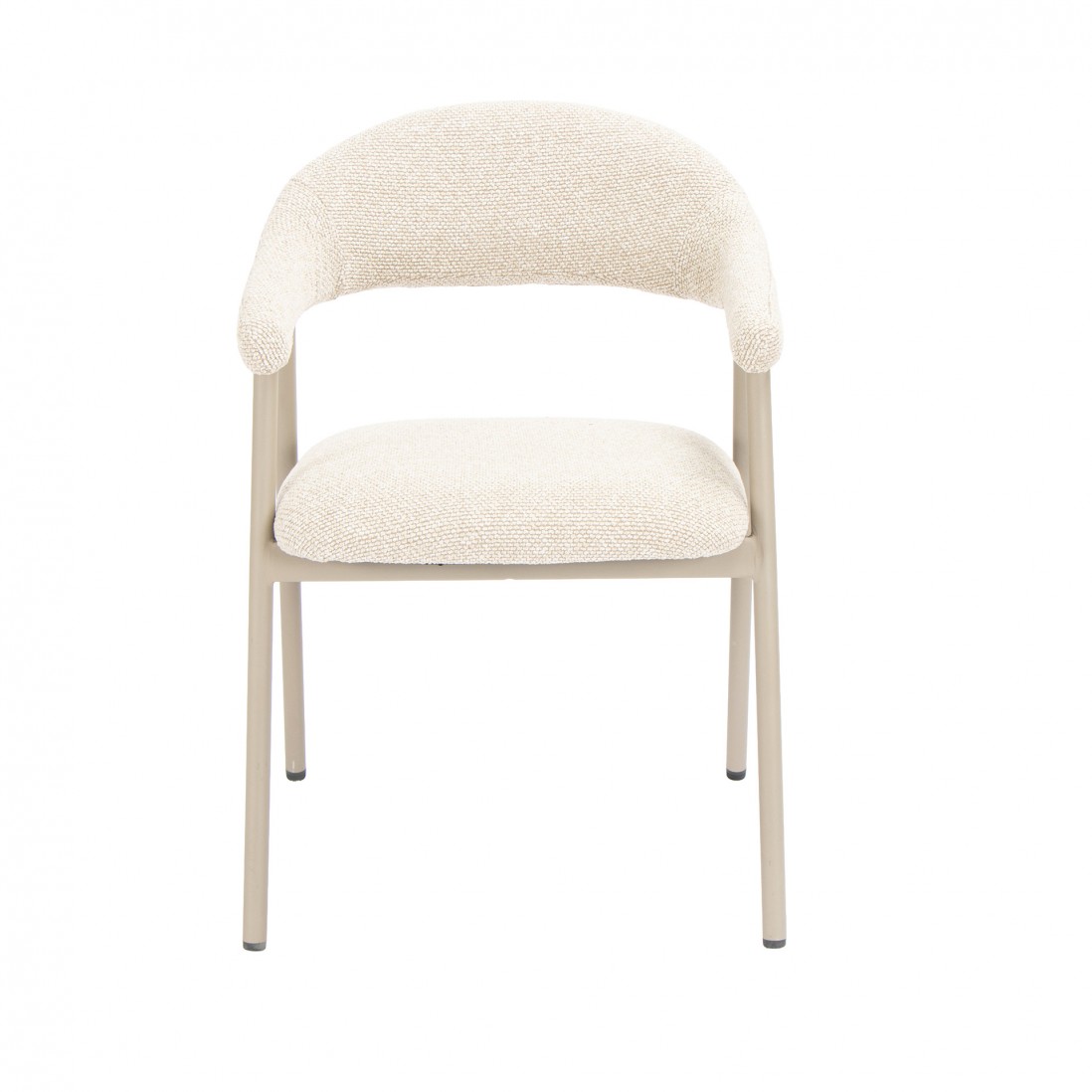 Silla de comedor Euron de tela color crema