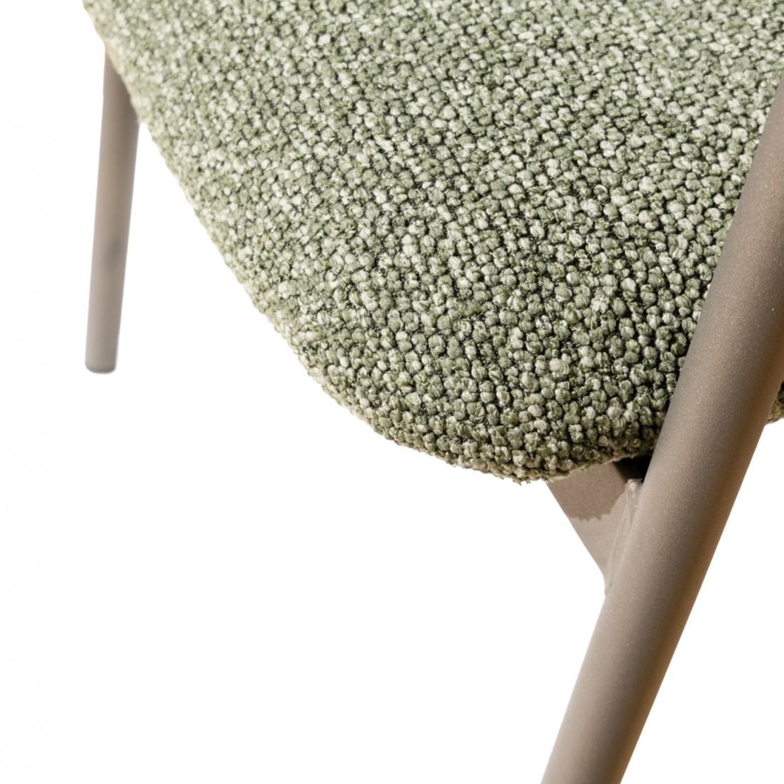 Silla de comedor de tela verde Euron