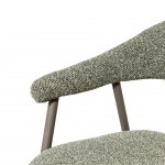 Silla de comedor de tela verde Euron