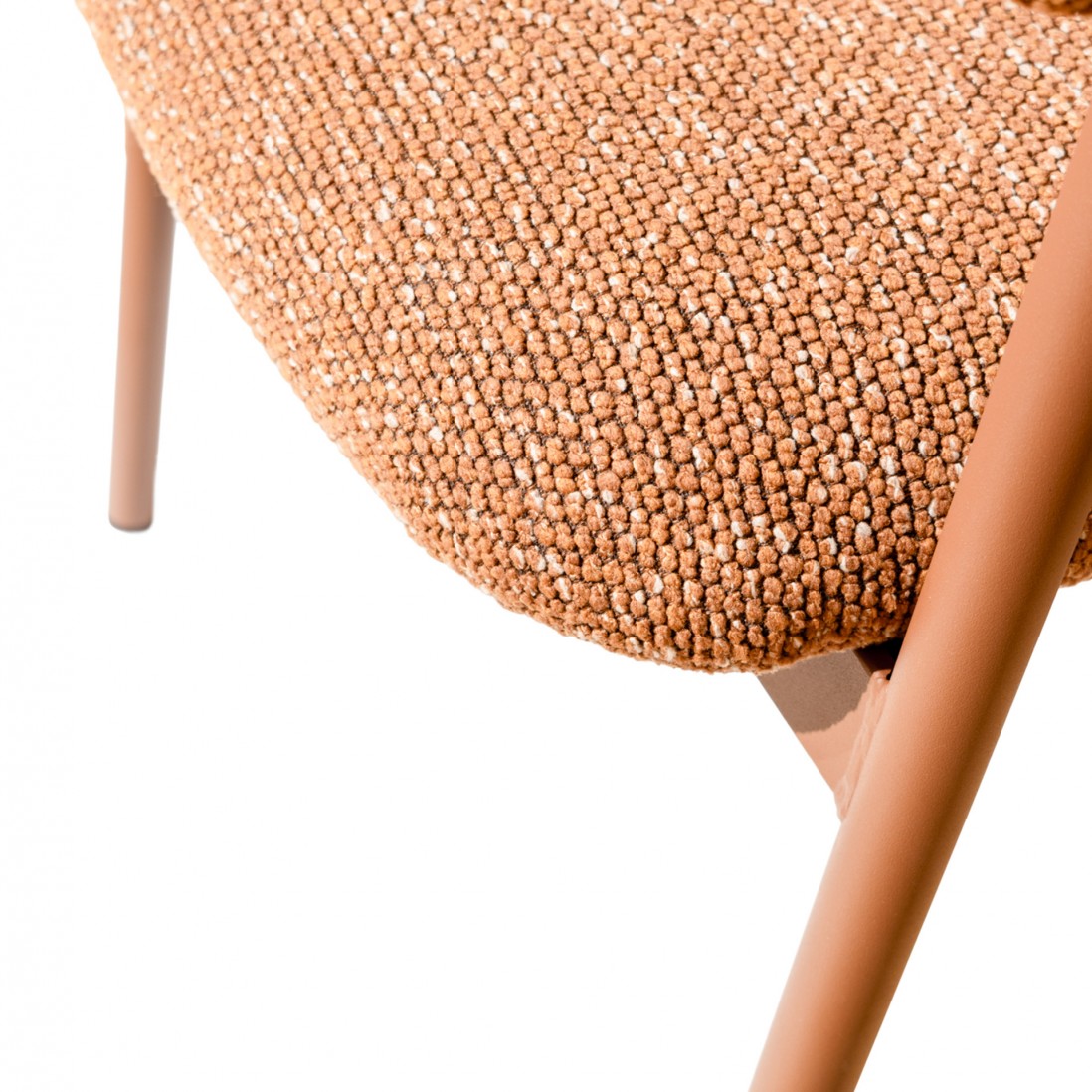 Silla de comedor de tela naranja Euron