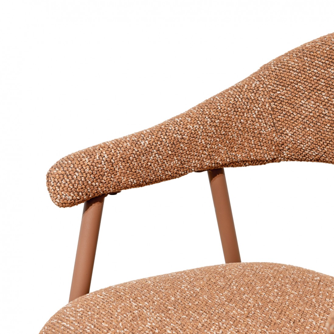 Silla de comedor de tela naranja Euron