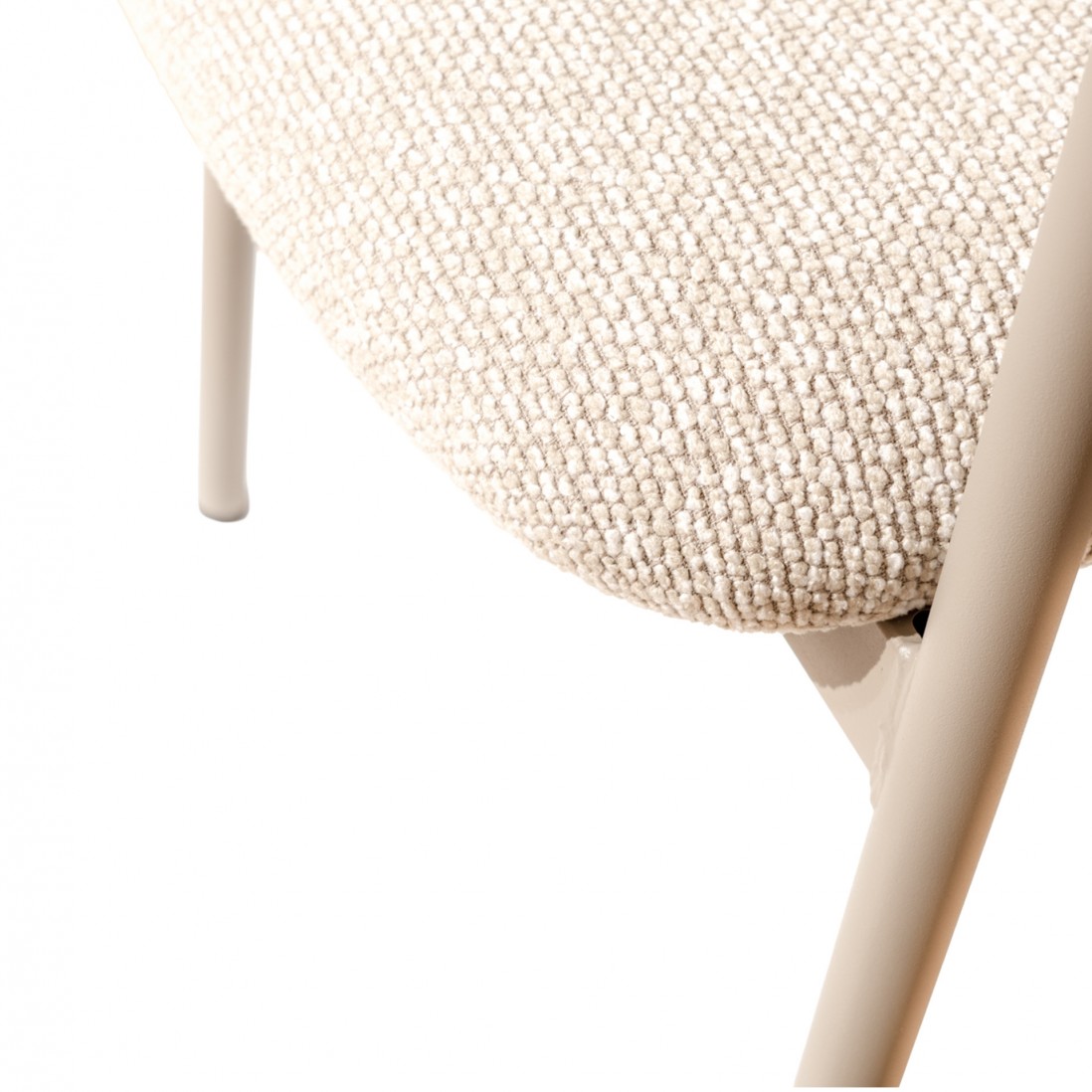 Silla de comedor Euron de tela color crema