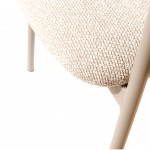 Silla de comedor Euron de tela color crema
