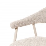 Silla de comedor Euron de tela color crema