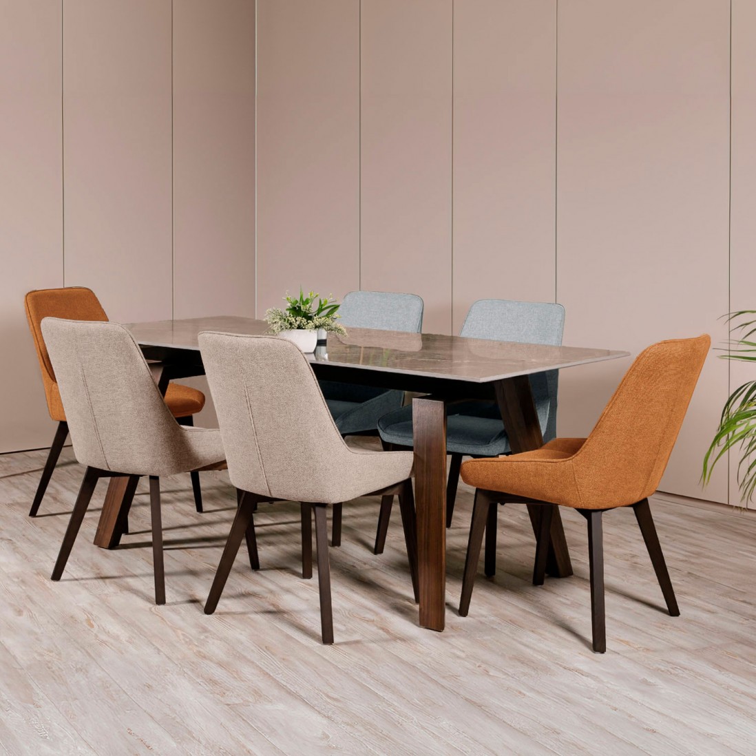 Silla de Comedor de Tejido Cambrai Crema