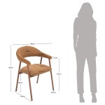 Silla de comedor de tela naranja Euron