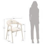 Silla de comedor Euron de tela color crema