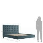 Cama Doble con Base de Colchn 160x200 cm Tormes Verde