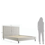 Cama Doble con Base de Colchn 160x200 cm Tormes Beige Crema