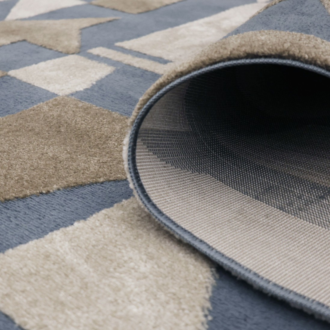 Alfombra Geomtrica Burela 3870/004 Azul