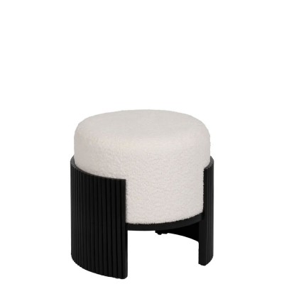 Pouf de Madeira e Tecido 806 Preto