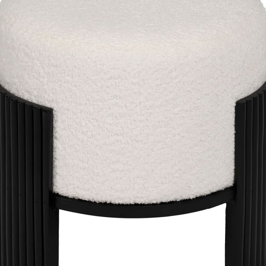 Pouf de Madeira e Tecido 806 Preto