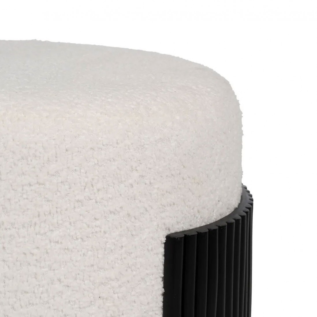 Pouf de Madeira e Tecido 806 Preto