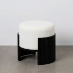 Pouf de Madeira e Tecido 806 Preto
