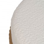 Pouf de Madeira e Tecido 806 Branco