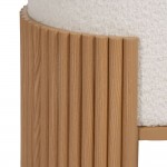 Pouf de Madeira e Tecido 806 Branco