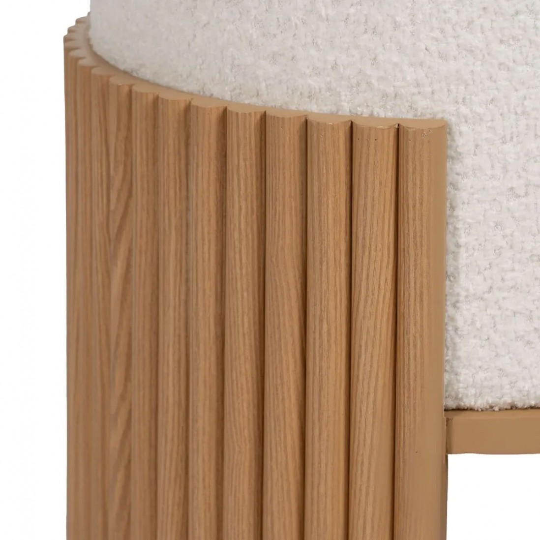 Pouf de Madeira e Tecido 806 Branco