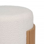 Pouf de Madeira e Tecido 806 Branco