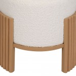 Pouf de Madeira e Tecido 806 Branco