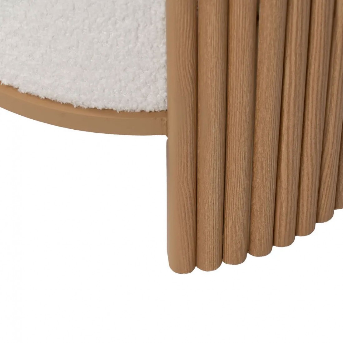 Pouf de Madeira e Tecido 806 Branco