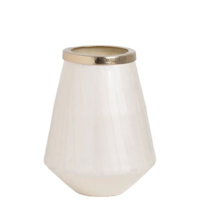 Vaso Decorativo de Metal 106 Branco
